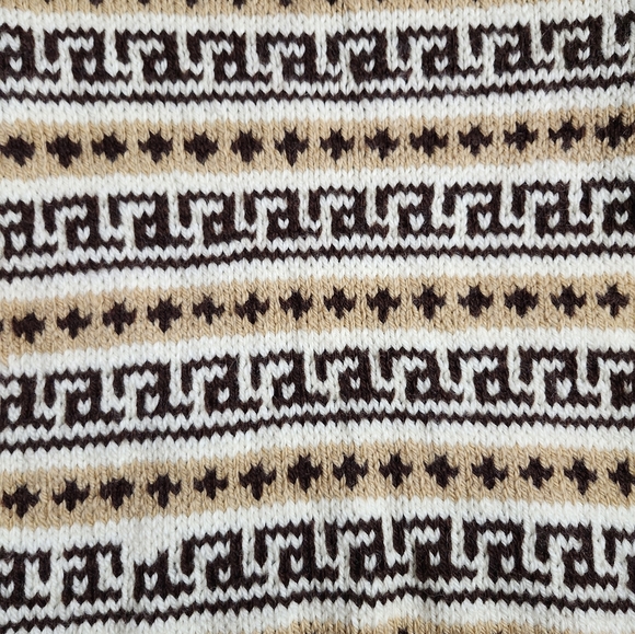 Hand-made Vintage Cowichan Style Wool Pullover Sweater Unisex - Picture 7 of 10